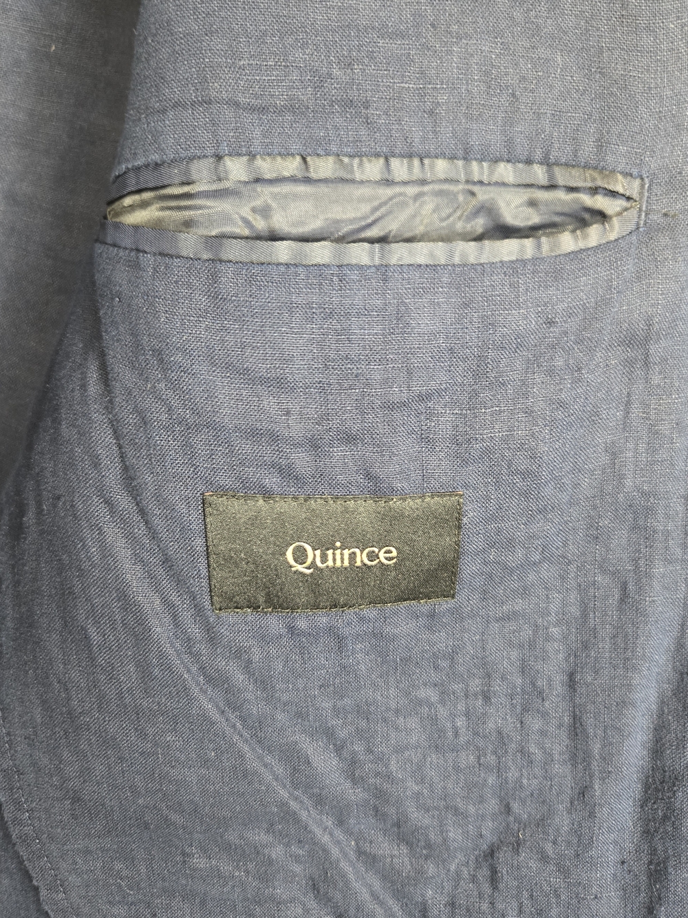 Quince 100% European Linen Blazer Deep Navy Unstructured Career Jacket L - Picture 7 of 12